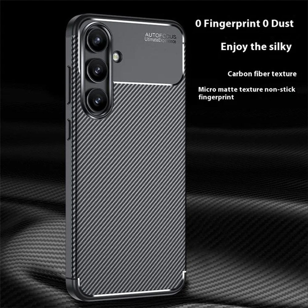 Funda para Samsung Galaxy S24 FE S721, Techsuit, Fibra de Carbon, Negra