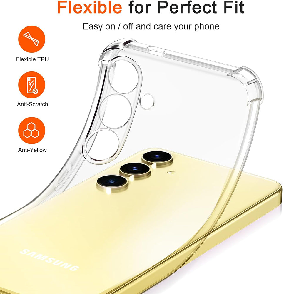 Funda para Samsung Galaxy S24 FE S721, Techsuit, Antichoque Transparente, Transparente