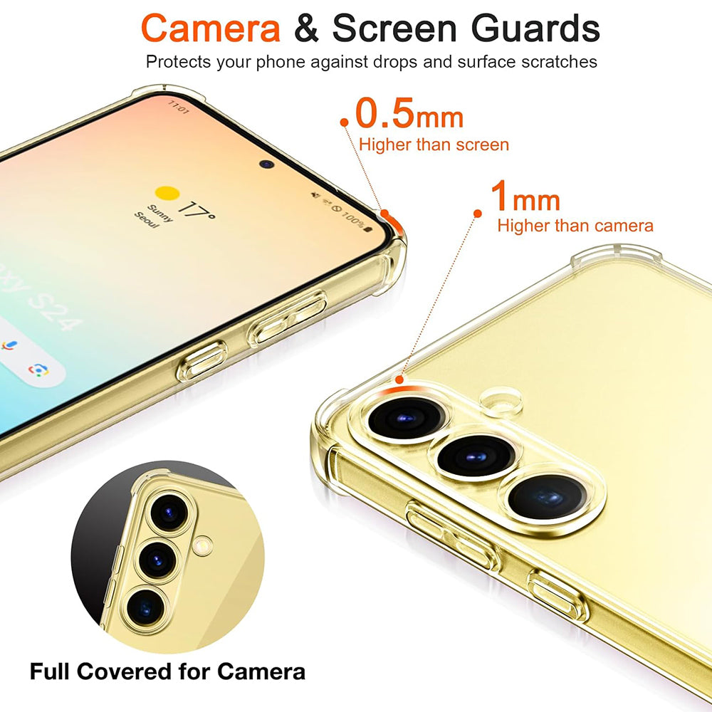 Funda para Samsung Galaxy S24 FE S721, Techsuit, Antichoque Transparente, Transparente