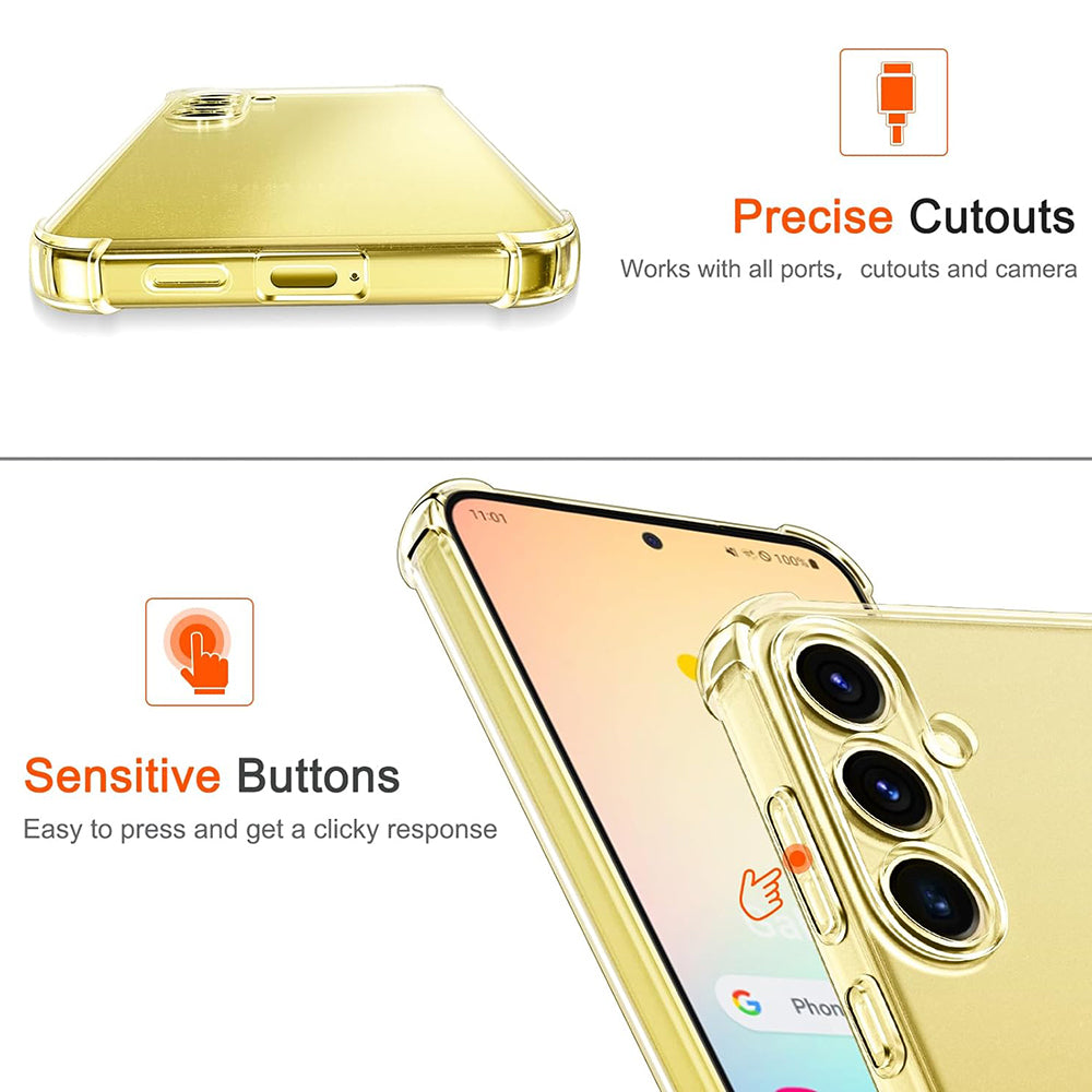 Funda para Samsung Galaxy S24 FE S721, Techsuit, Antichoque Transparente, Transparente