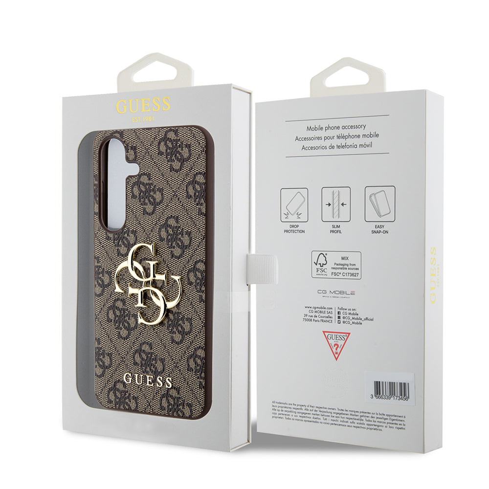 Funda para Samsung Galaxy S24+ S926, Guess, 4G Big Logo, Marrón