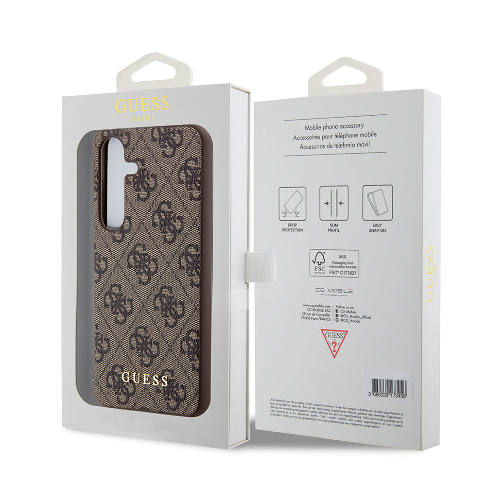 Funda para Samsung Galaxy S24+ S926, Guess, 4G Metal Gold Logo, Marrón