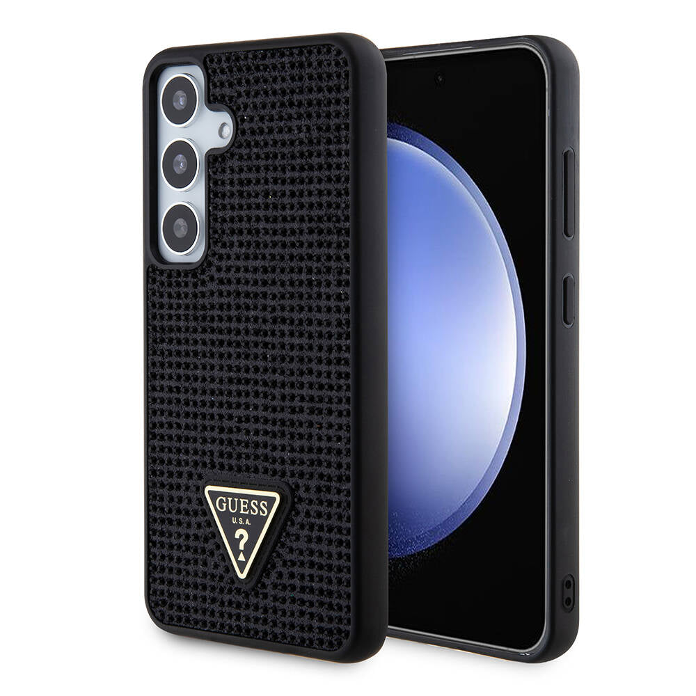 Funda para Samsung Galaxy S24+ S926, Guess, Rhinestone Triangle Logo, Negra