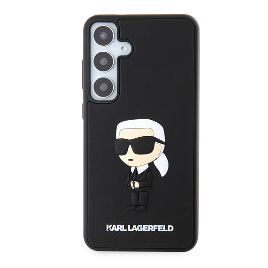 Funda para Samsung Galaxy S24+ S926, Karl Lagerfeld, 3D Rubber Ikonik Karl, Negra