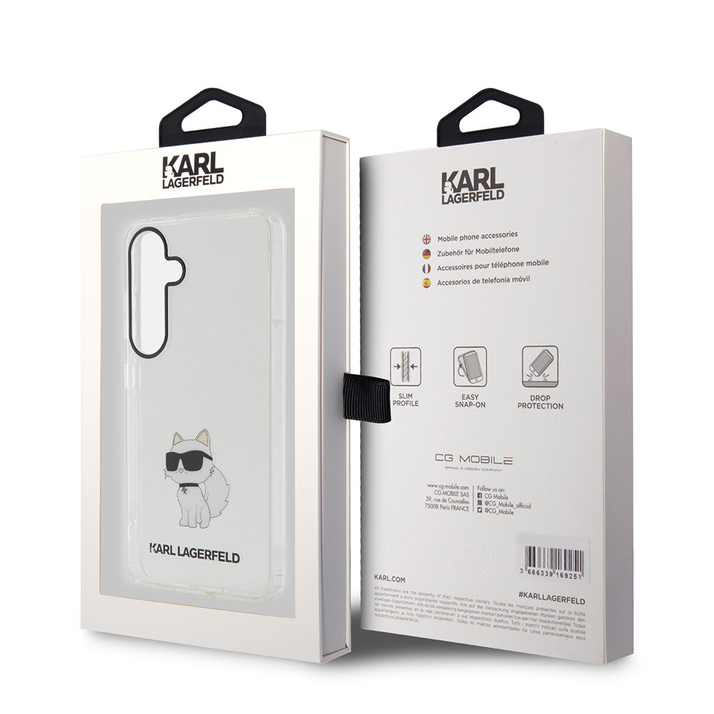 Funda para Samsung Galaxy S24+ S926, Karl Lagerfeld, IML Luxury Choupette, Transparente