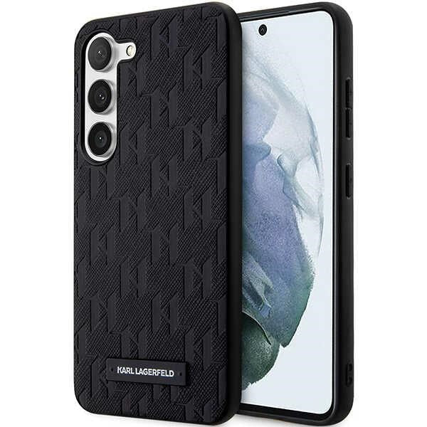 Funda para Samsung Galaxy S24+ S926, Karl Lagerfeld, Saffiano Monogram Metal Logo, Negra