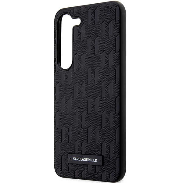 Funda para Samsung Galaxy S24+ S926, Karl Lagerfeld, Saffiano Monogram Metal Logo, Negra