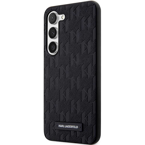 Funda para Samsung Galaxy S24+ S926, Karl Lagerfeld, Saffiano Monogram Metal Logo, Negra