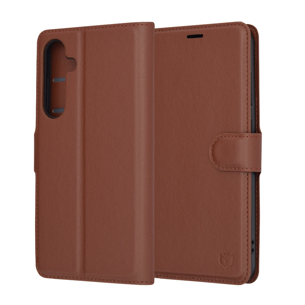 Funda para Samsung Galaxy S24+ S926, Techsuit, Leather Folio, Marrón