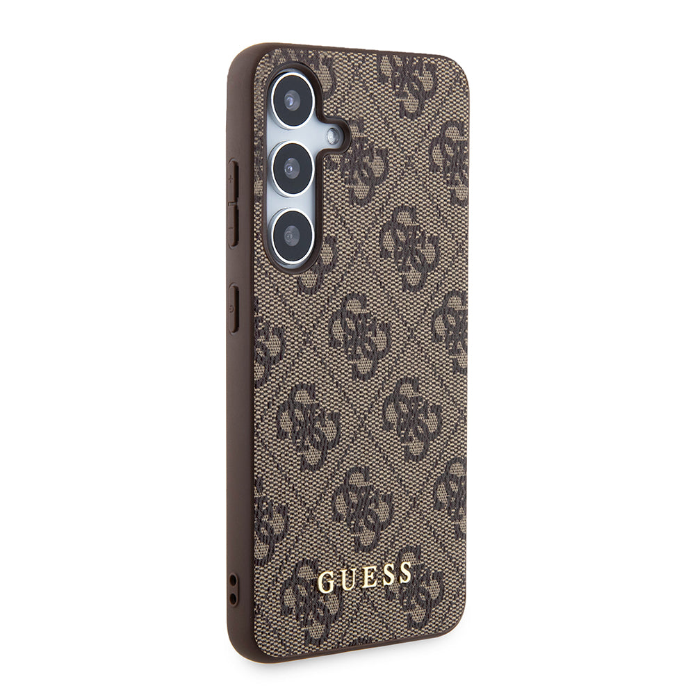 Funda para Samsung Galaxy S24 S921, Guess, 4G Metal Gold Logo, Marrón