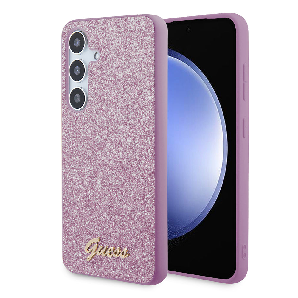 Funda para Samsung Galaxy S24 S921, Guess, Glitter Script, Morado