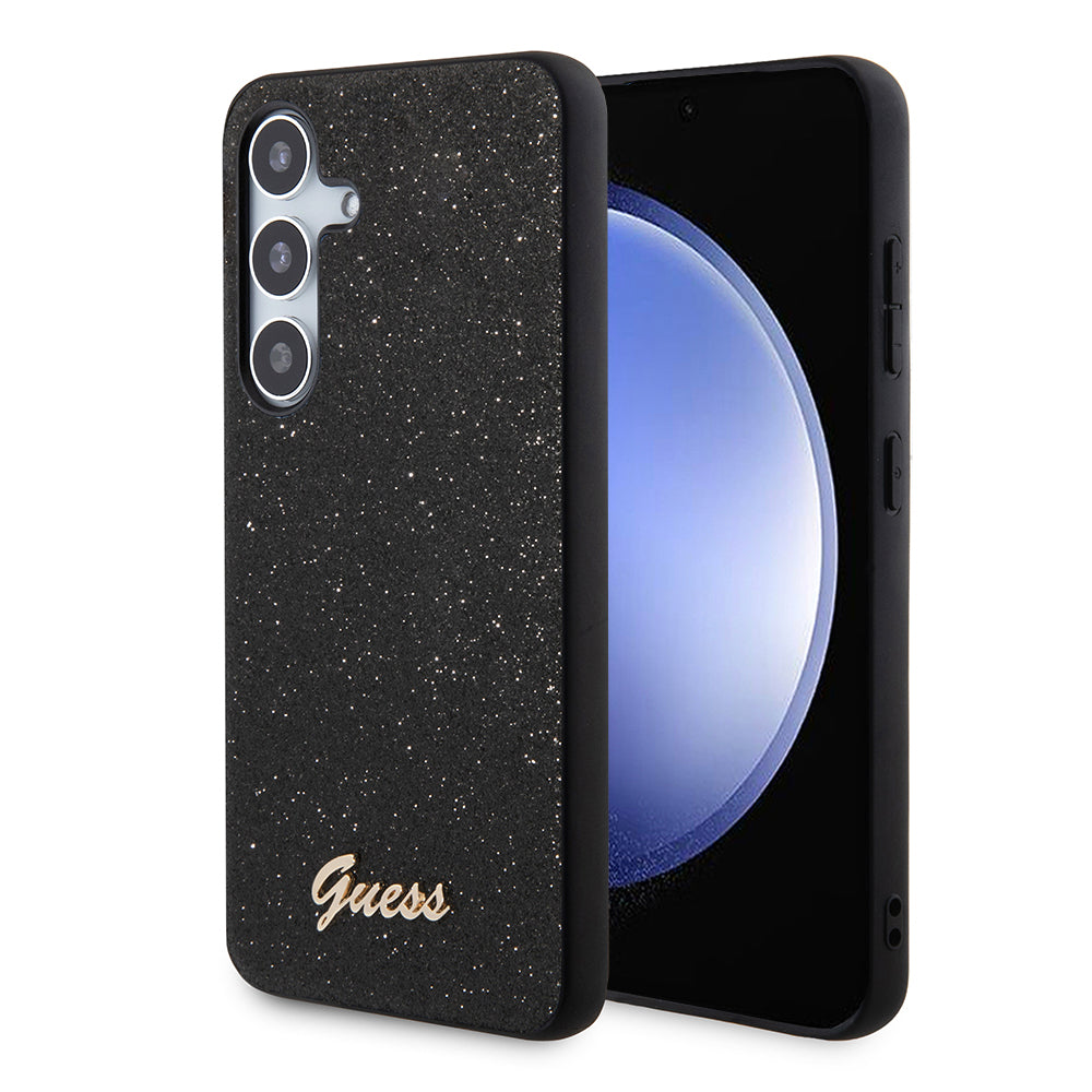Funda para Samsung Galaxy S24 S921, Guess, Glitter Script, Negra