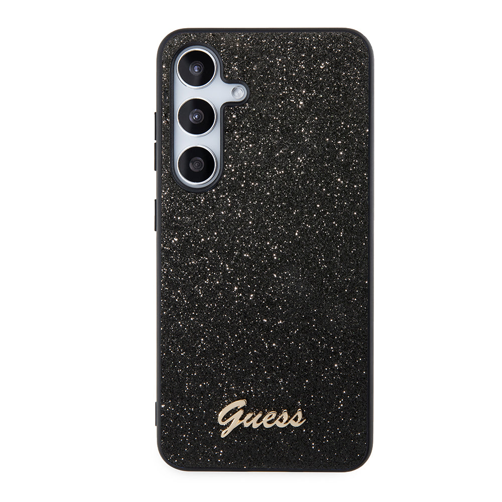 Funda para Samsung Galaxy S24 S921, Guess, Glitter Script, Negra