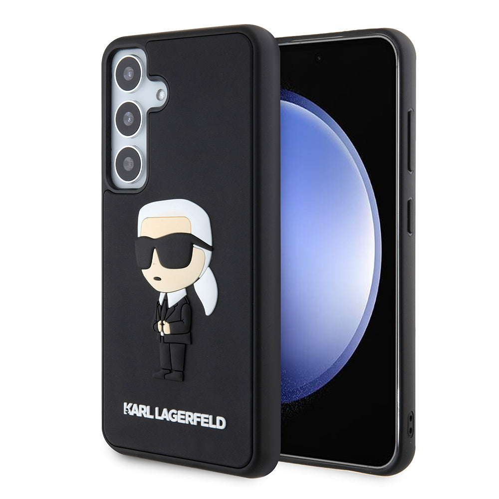 Funda para Samsung Galaxy S24 S921, Karl Lagerfeld, 3D Rubber Ikonik Karl, Negra