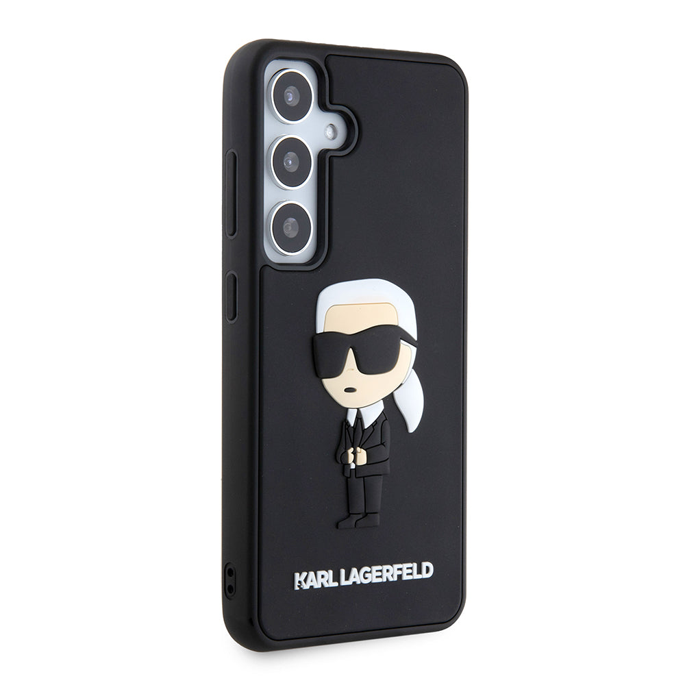 Funda para Samsung Galaxy S24 S921, Karl Lagerfeld, 3D Rubber Ikonik Karl, Negra