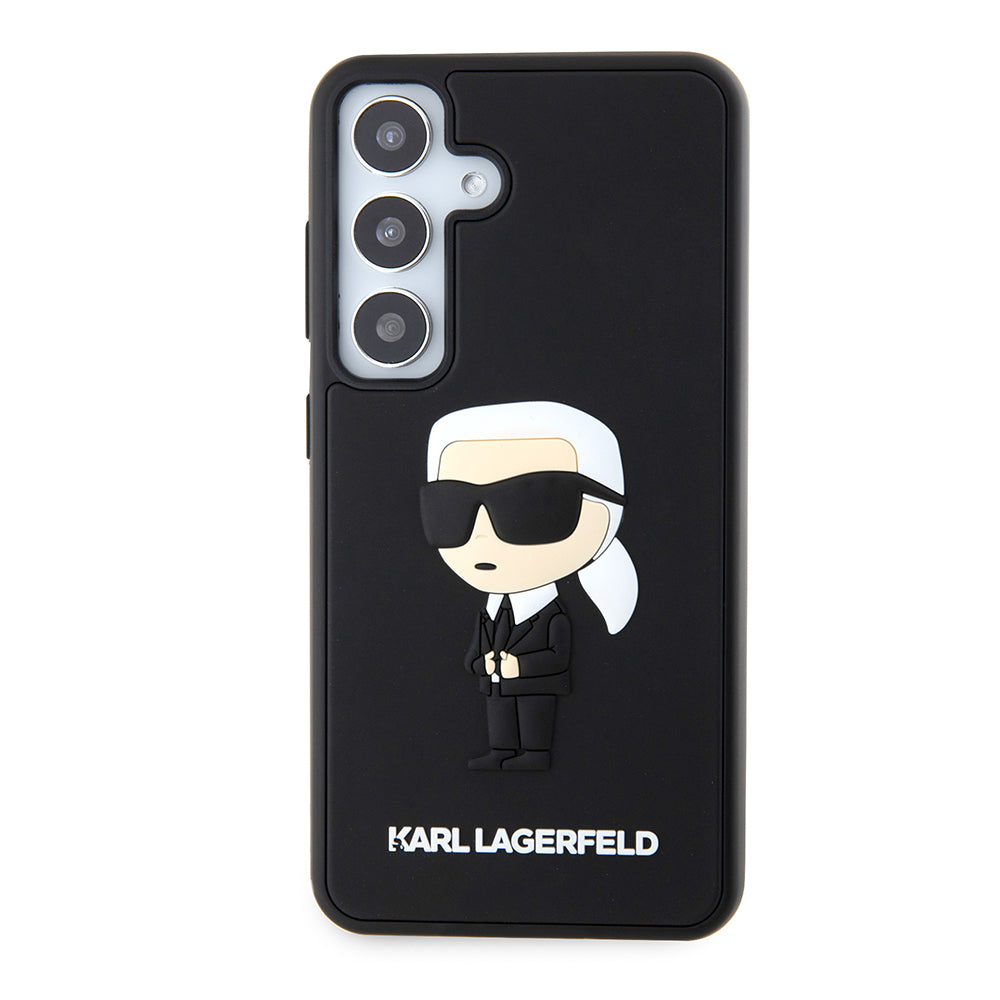 Funda para Samsung Galaxy S24 S921, Karl Lagerfeld, 3D Rubber Ikonik Karl, Negra