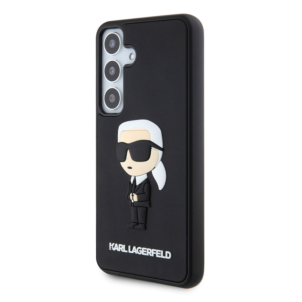 Funda para Samsung Galaxy S24 S921, Karl Lagerfeld, 3D Rubber Ikonik Karl, Negra
