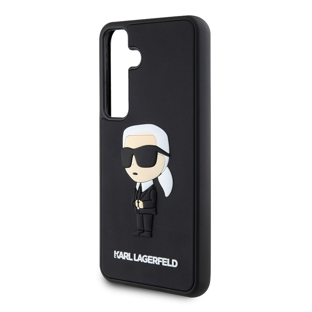 Funda para Samsung Galaxy S24 S921, Karl Lagerfeld, 3D Rubber Ikonik Karl, Negra