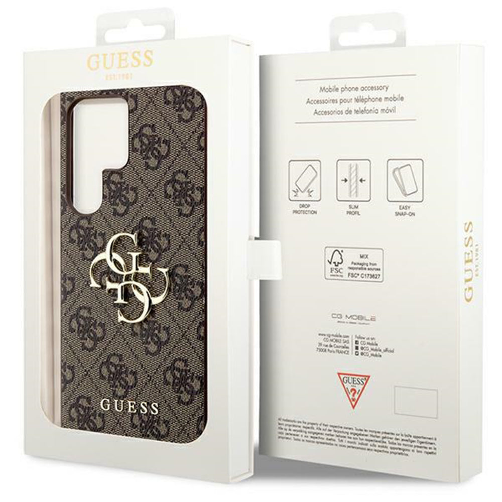 Funda para Samsung Galaxy S24 Ultra S928, Guess, 4G Big Logo, Marrón