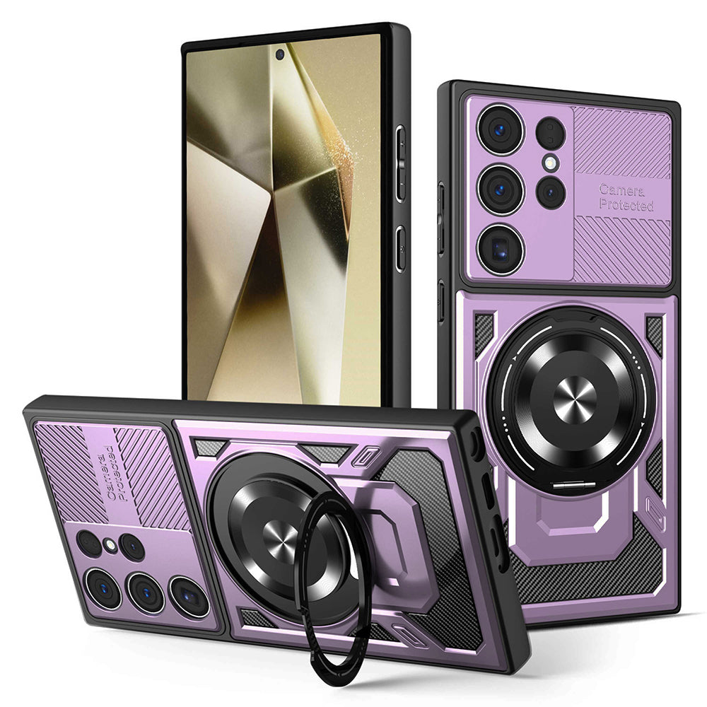 Funda para Samsung Galaxy S24 Ultra S928, Techsuit, RuggedCam, Morado