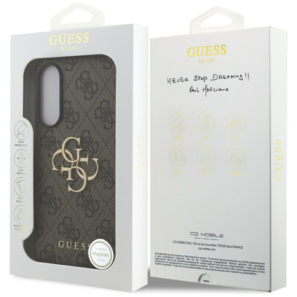 Funda para Samsung Galaxy S25 Edge S937, Guess, Big 4G Logo Classic, Marrón