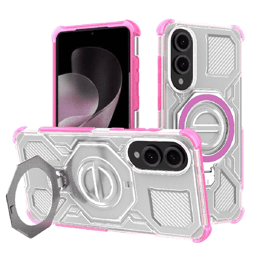Funda para Samsung Galaxy S25 Edge S937, Techsuit, Carbon Shield Pro, Rosa