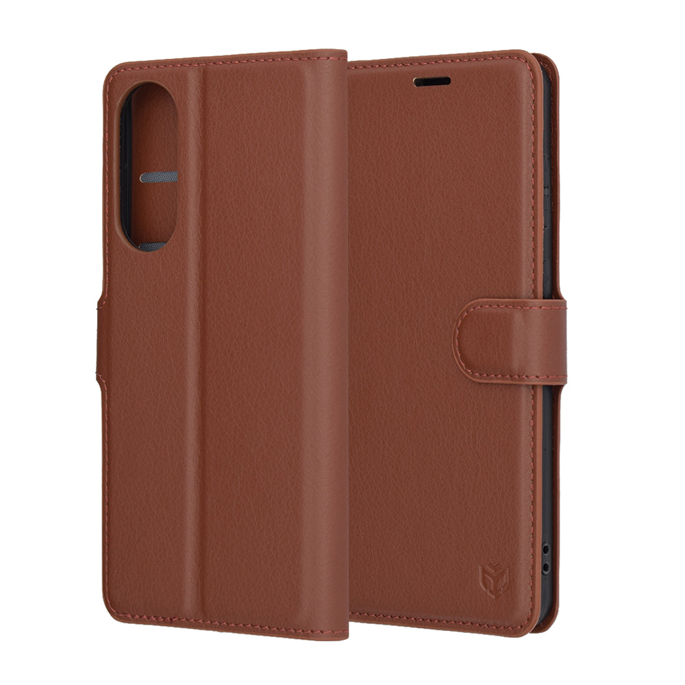 Funda para Samsung Galaxy S25 Edge S937, Techsuit, Leather Folio, Marrón