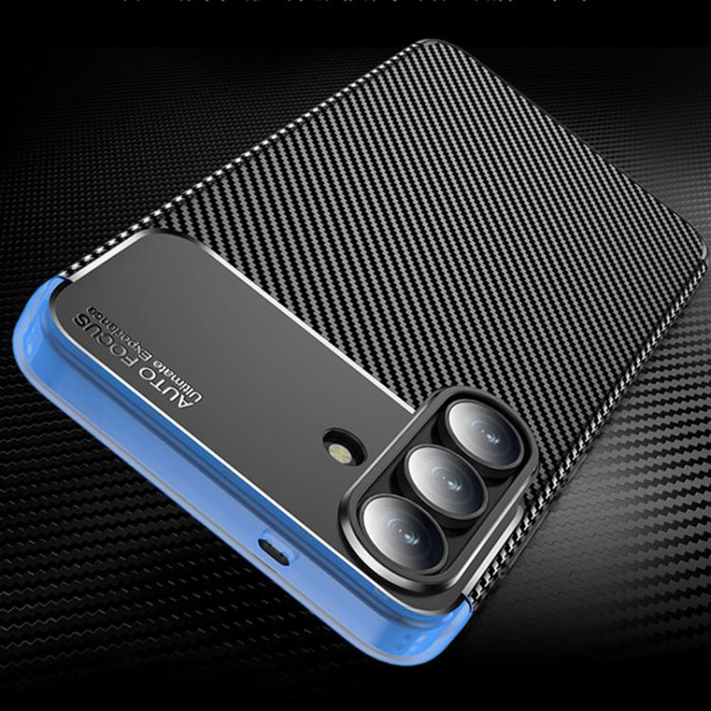 Funda para Samsung Galaxy S25 FE, Techsuit, Fibra de Carbon, Negra