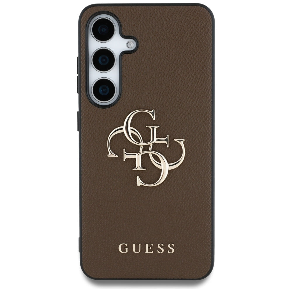 Funda para Samsung Galaxy S25+ S936, Guess, 4G Grained Big and Classic Logo, Marrón