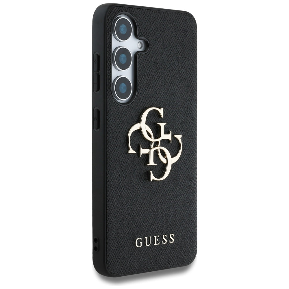 Funda para Samsung Galaxy S25+ S936, Guess, 4G Grained Big and Classic Logo, Negra