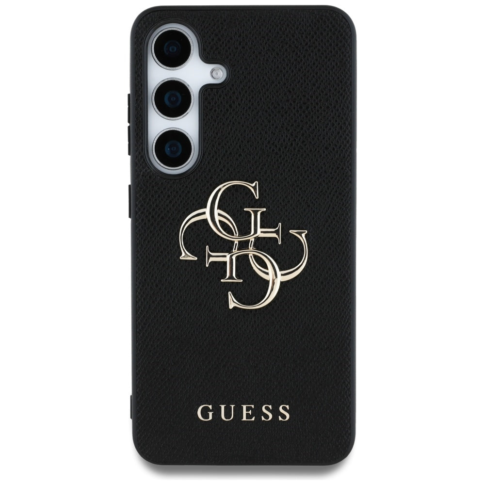 Funda para Samsung Galaxy S25+ S936, Guess, 4G Grained Big and Classic Logo, Negra