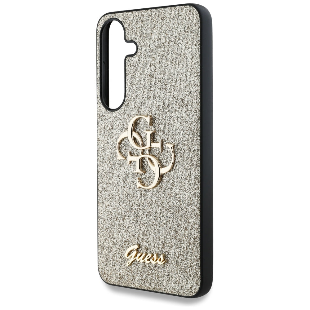 Funda para Samsung Galaxy S25+ S936, Guess, Glitter Big 4G Script, Dorada