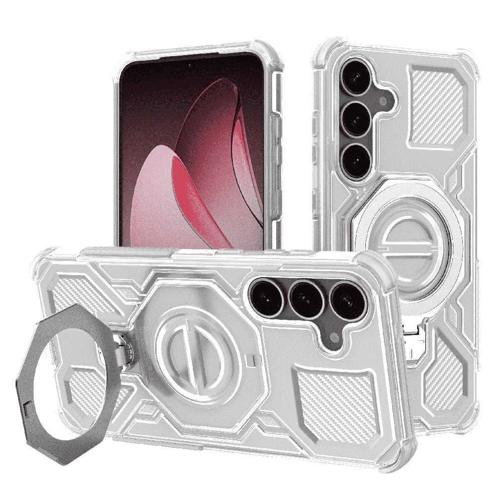 Funda para Samsung Galaxy S25+ S936, Techsuit, Carbon Shield Pro, Blanca
