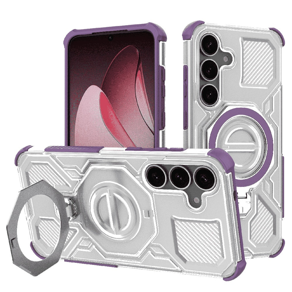 Funda para Samsung Galaxy S25+ S936, Techsuit, Carbon Shield Pro, Morado