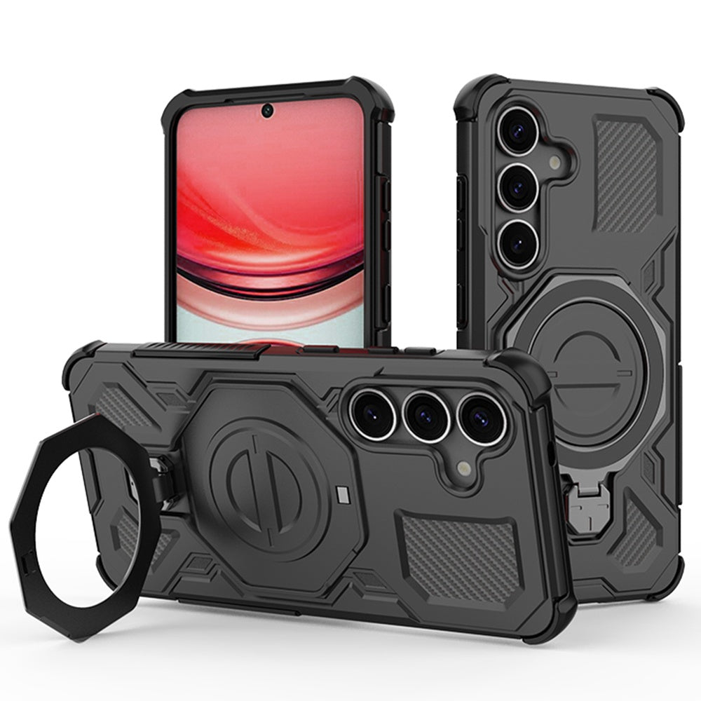 Funda para Samsung Galaxy S25+ S936, Techsuit, Carbon Shield Pro, Negra
