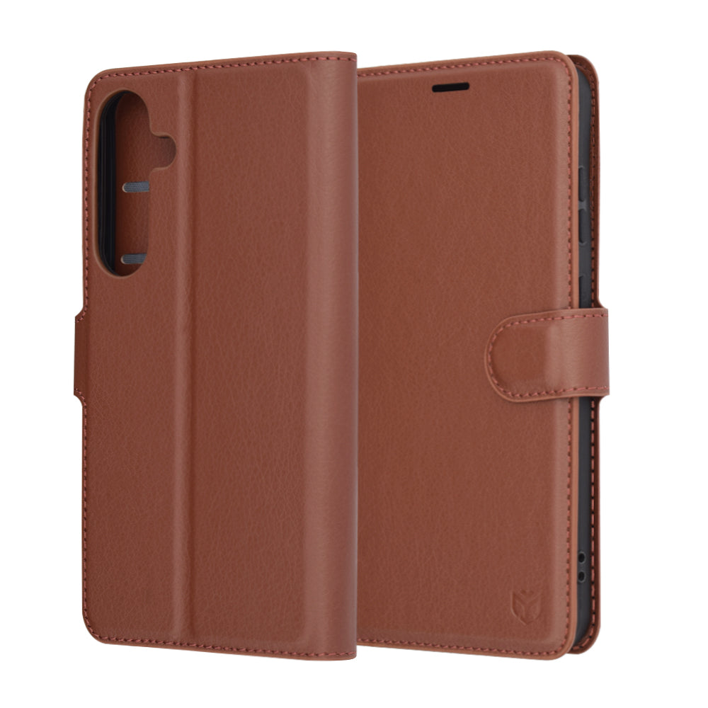 Funda para Samsung Galaxy S25+ S936, Techsuit, Leather Folio, Marrón