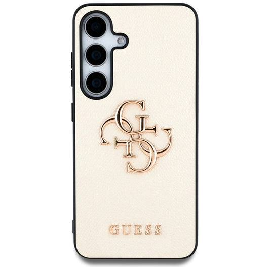 Funda para Samsung Galaxy S25 S931, Guess, 4G Grained Big and Classic Logo, Beige