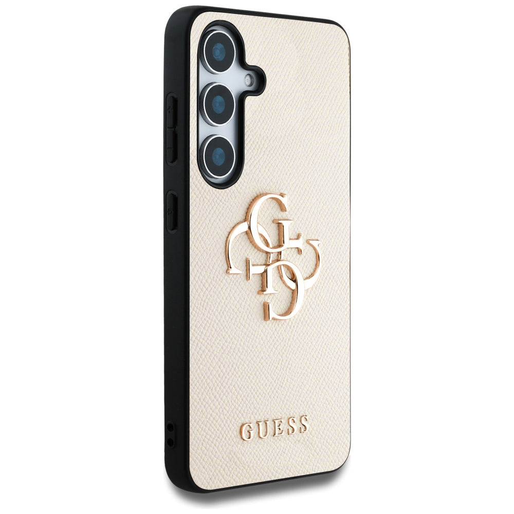 Funda para Samsung Galaxy S25 S931, Guess, 4G Grained Big and Classic Logo, Beige