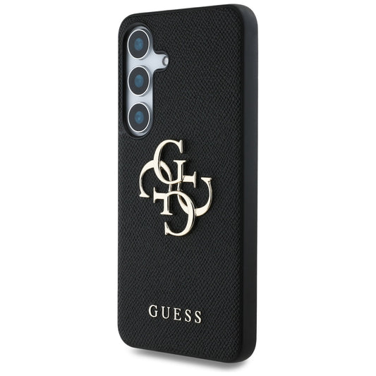 Funda para Samsung Galaxy S25 S931, Guess, 4G Grained Big and Classic Logo, Negra