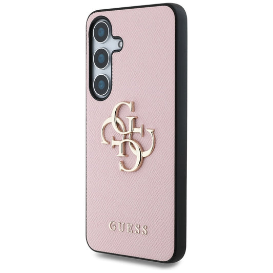 Funda para Samsung Galaxy S25 S931, Guess, 4G Grained Big and Classic Logo, Rosa