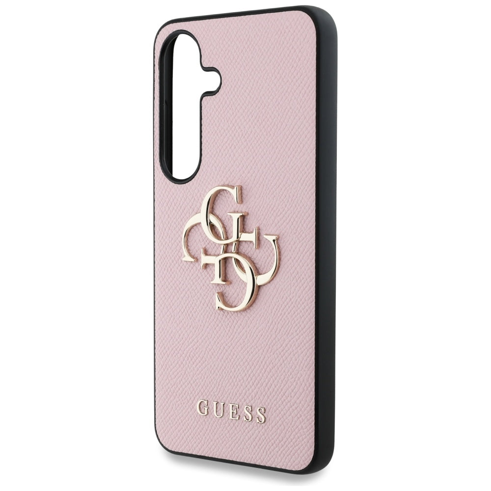 Funda para Samsung Galaxy S25 S931, Guess, 4G Grained Big and Classic Logo, Rosa