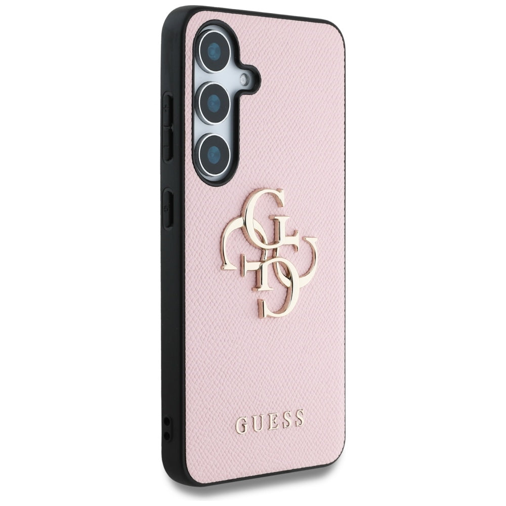 Funda para Samsung Galaxy S25 S931, Guess, 4G Grained Big and Classic Logo, Rosa