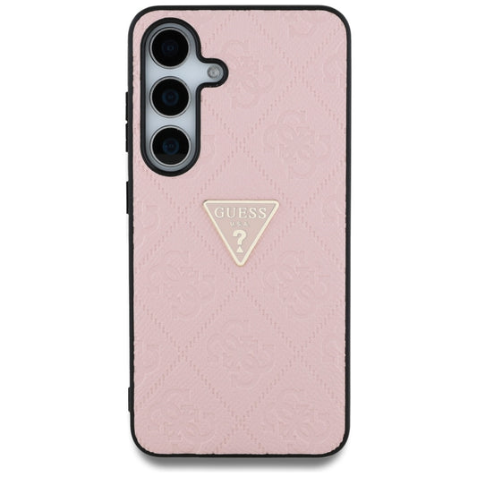 Funda para Samsung Galaxy S25 S931, Guess, Grained Hot Stamp 4G Triangle, Rosa