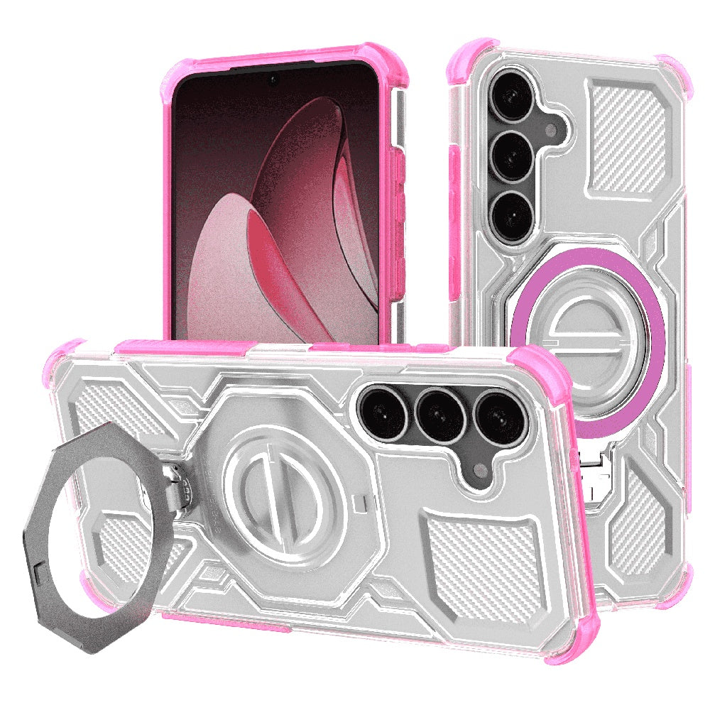Funda para Samsung Galaxy S25 S931, Techsuit, Carbon Shield Pro, Rosa