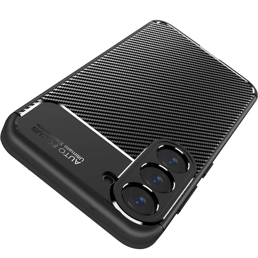 Funda para Samsung Galaxy S25 S931, Techsuit, Fibra de Carbon, Negra