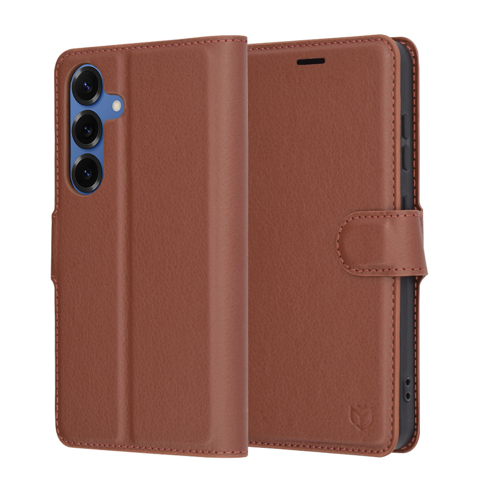 Funda para Samsung Galaxy S25 S931, Techsuit, Leather Folio, Marrón