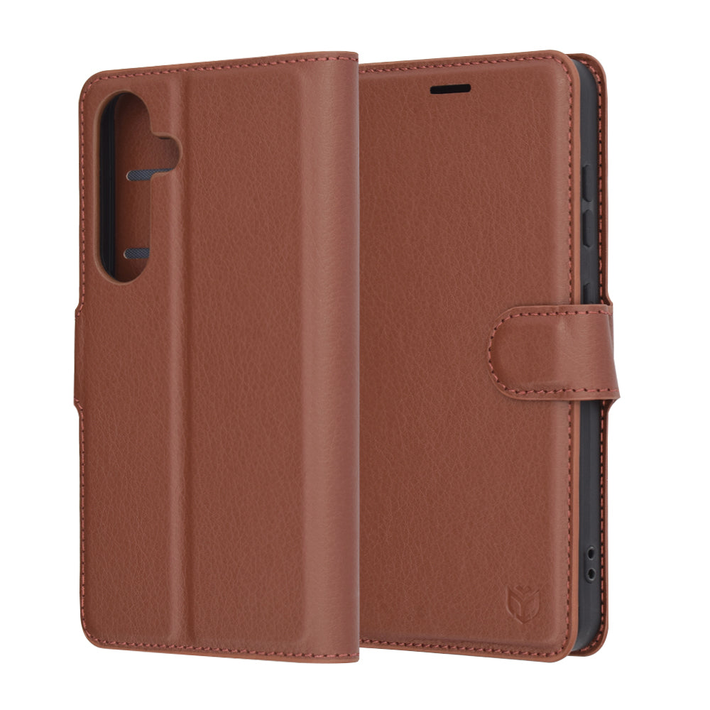 Funda para Samsung Galaxy S25 S931, Techsuit, Leather Folio, Marrón