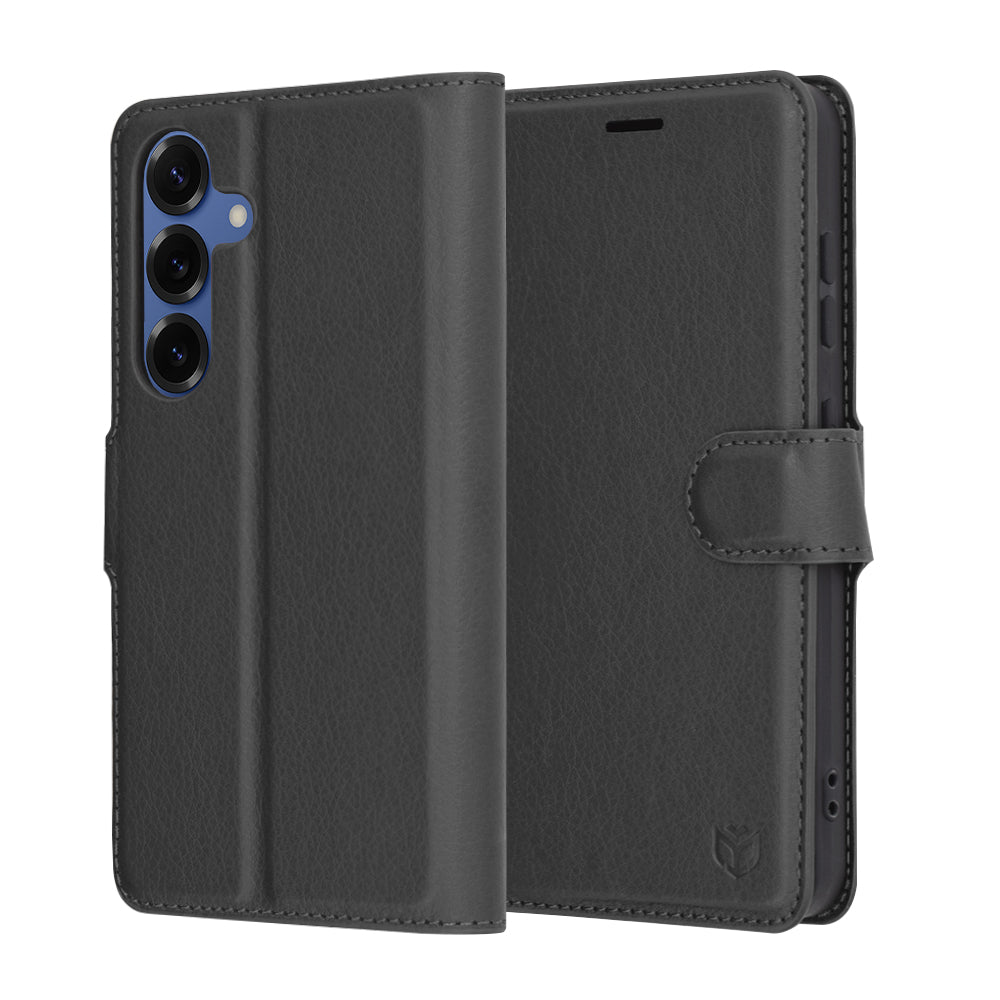 Funda para Samsung Galaxy S25 S931, Techsuit, Leather Folio, Negra