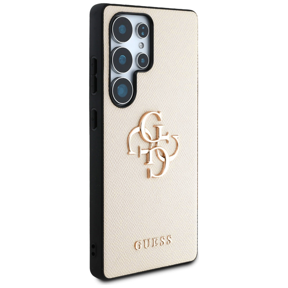 Funda para Samsung Galaxy S25 Ultra S938, Guess, 4G Grained Big and Classic Logo, Beige