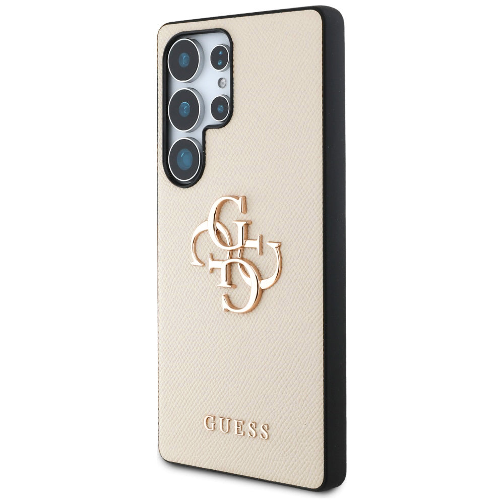 Funda para Samsung Galaxy S25 Ultra S938, Guess, 4G Grained Big and Classic Logo, Beige